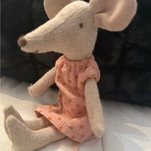 Retired Maileg Mum  Pink Polka Dot Dress